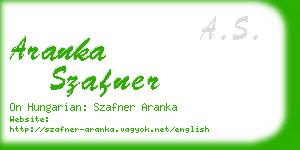 aranka szafner business card